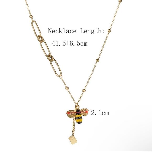 Bumble Bee 18K Gold Stainless Steel Waterproof Necklace - Picture 6 of 15